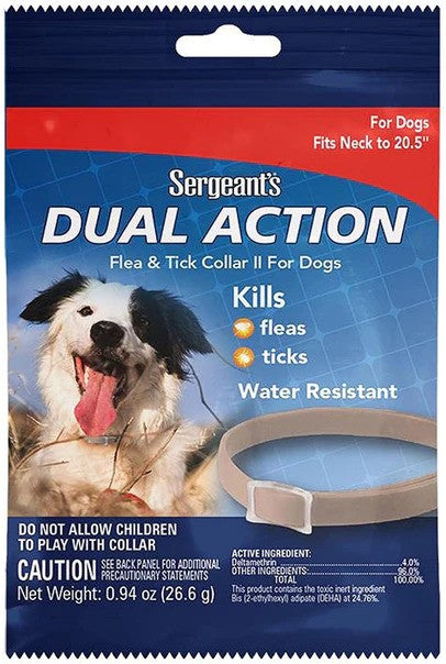 Sergeants Dual Action Flea and Tick Collar II for Dogs Neck Size 20.5"