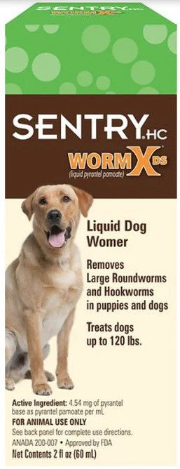 Sentry Worm X DS Double Strength De Wormer for Dogs and Puppies - 2 oz