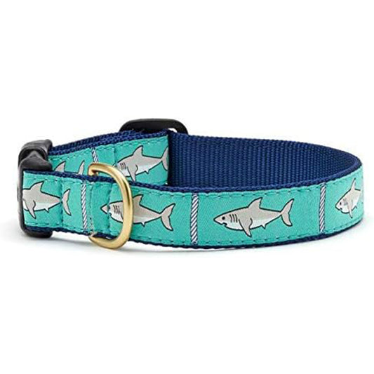 Up Country Sharks Dog Collar - Medium  (12 to 18 Inches) 1 Inch Wide Width