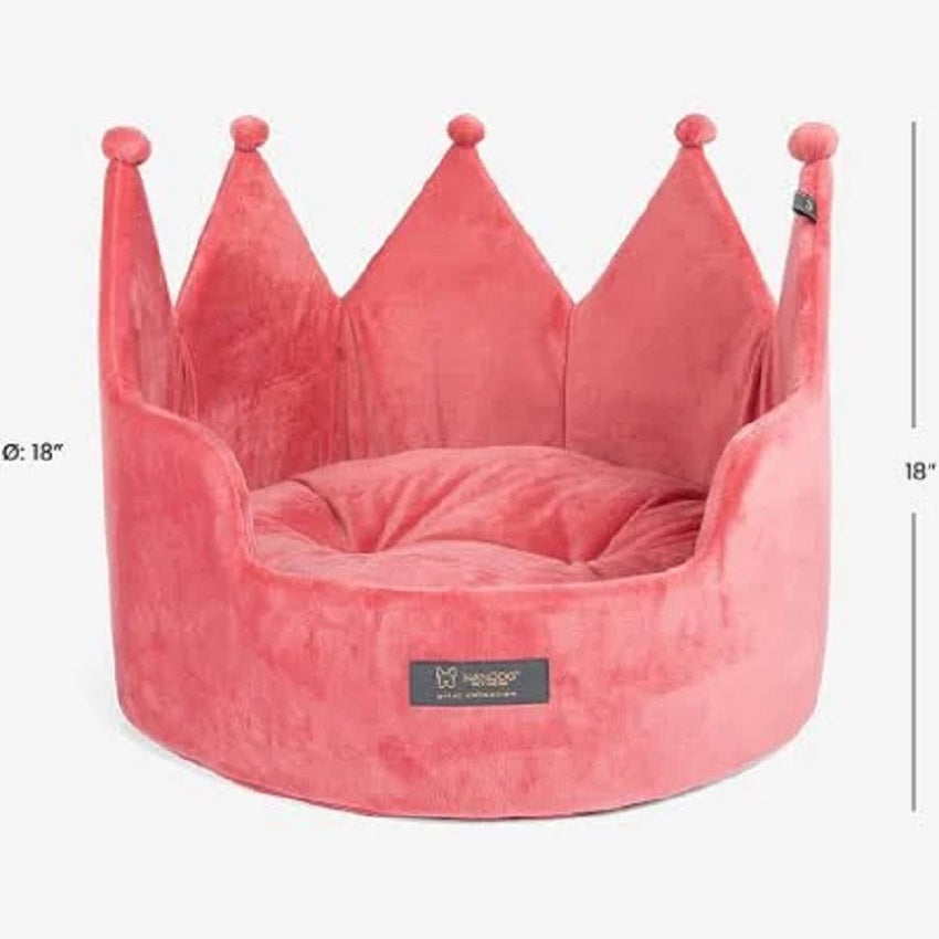 NANDOG Crown Bed Micro-Plush Bling Collection Dog & Cat Bed - Pink
