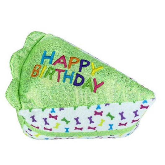 Multipet Birthday Cake Slice Cat Toy - Green 6"