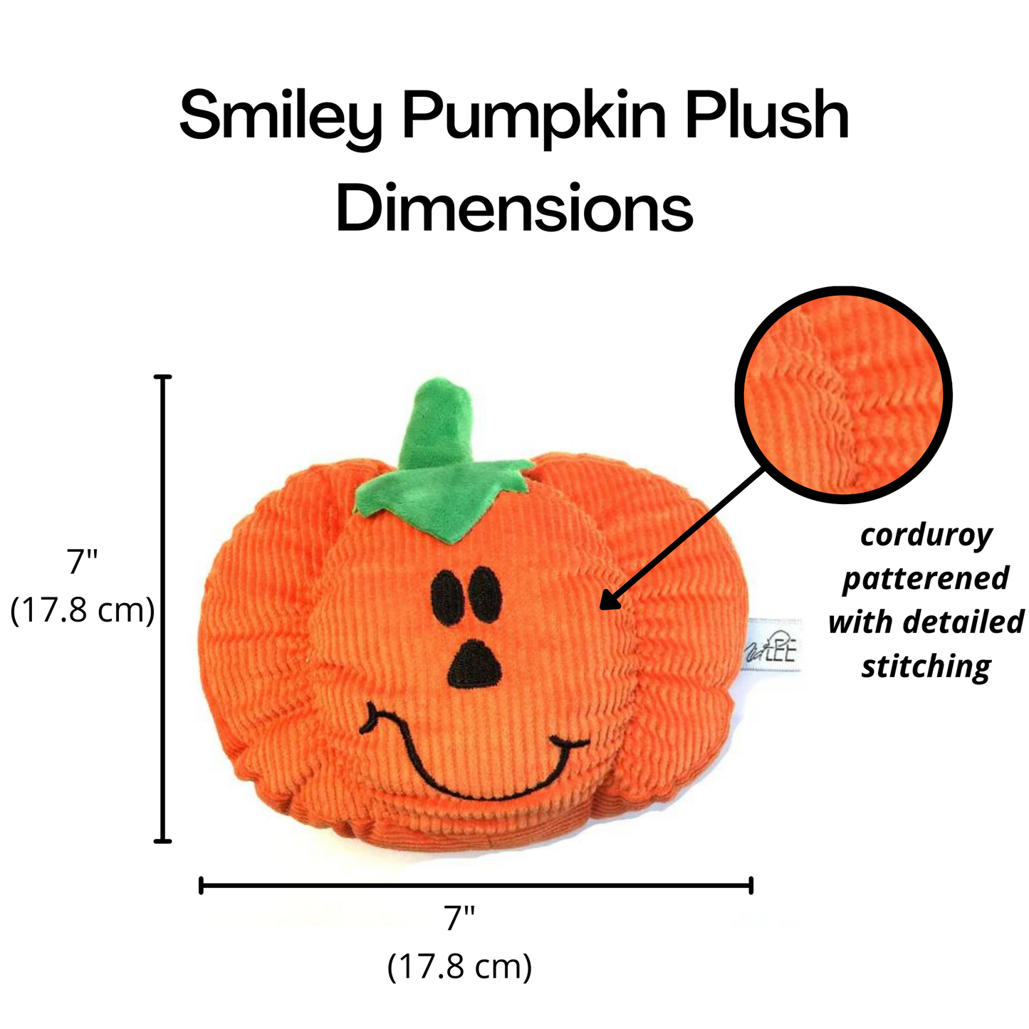 Midlee Pumpkin Smiley Face Halloween Dog Toy