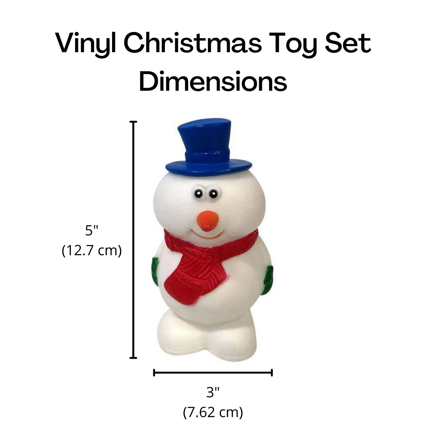 Midlee Vinyl Christmas Dog Toy Set- Santa, Reindeer & Snowman