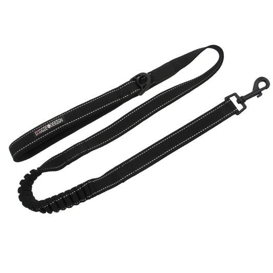 Doggie Design Soft Pull Traffic Dog Leash - Black