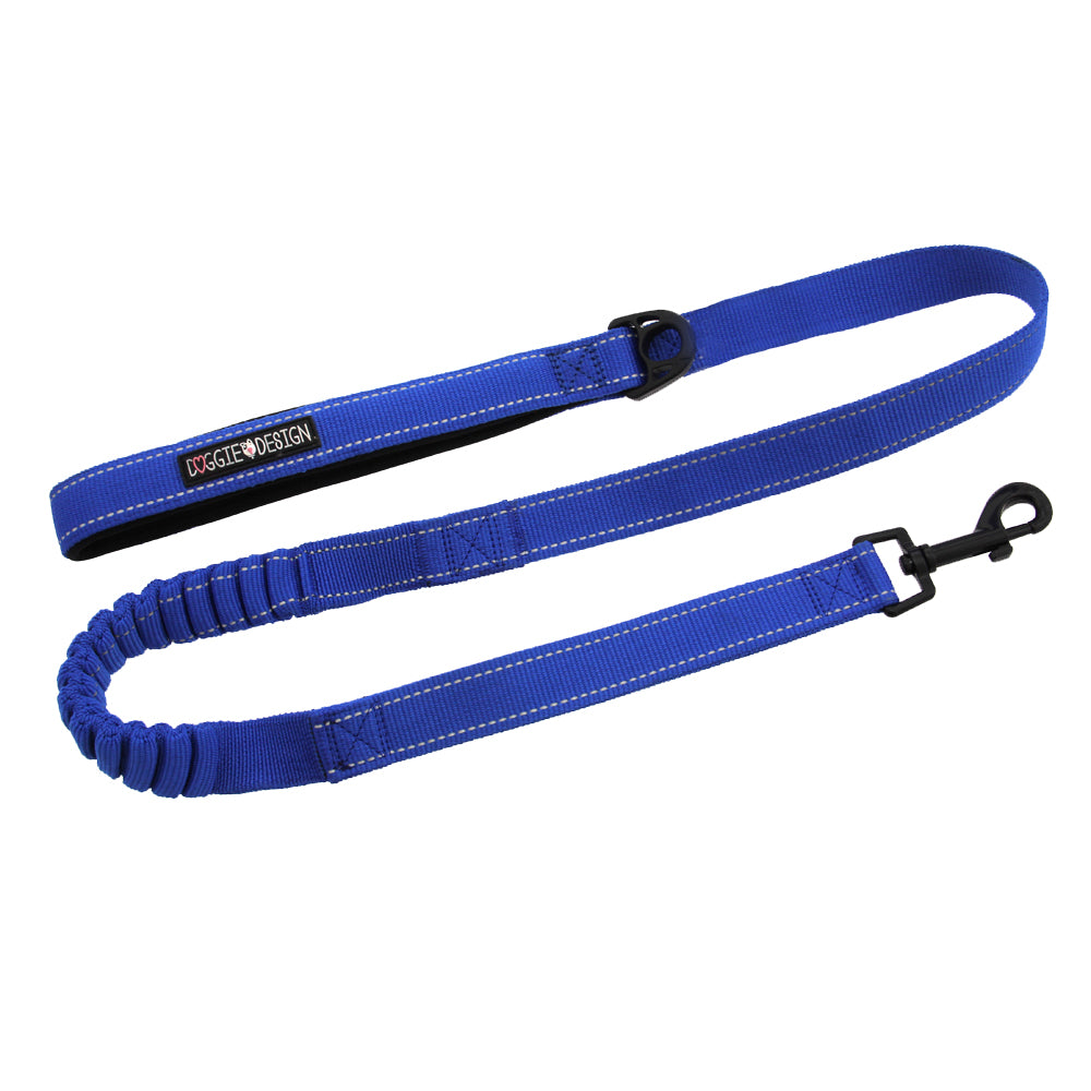 Doggie Design Soft Pull Traffic Dog Leash - Cobalt Blue