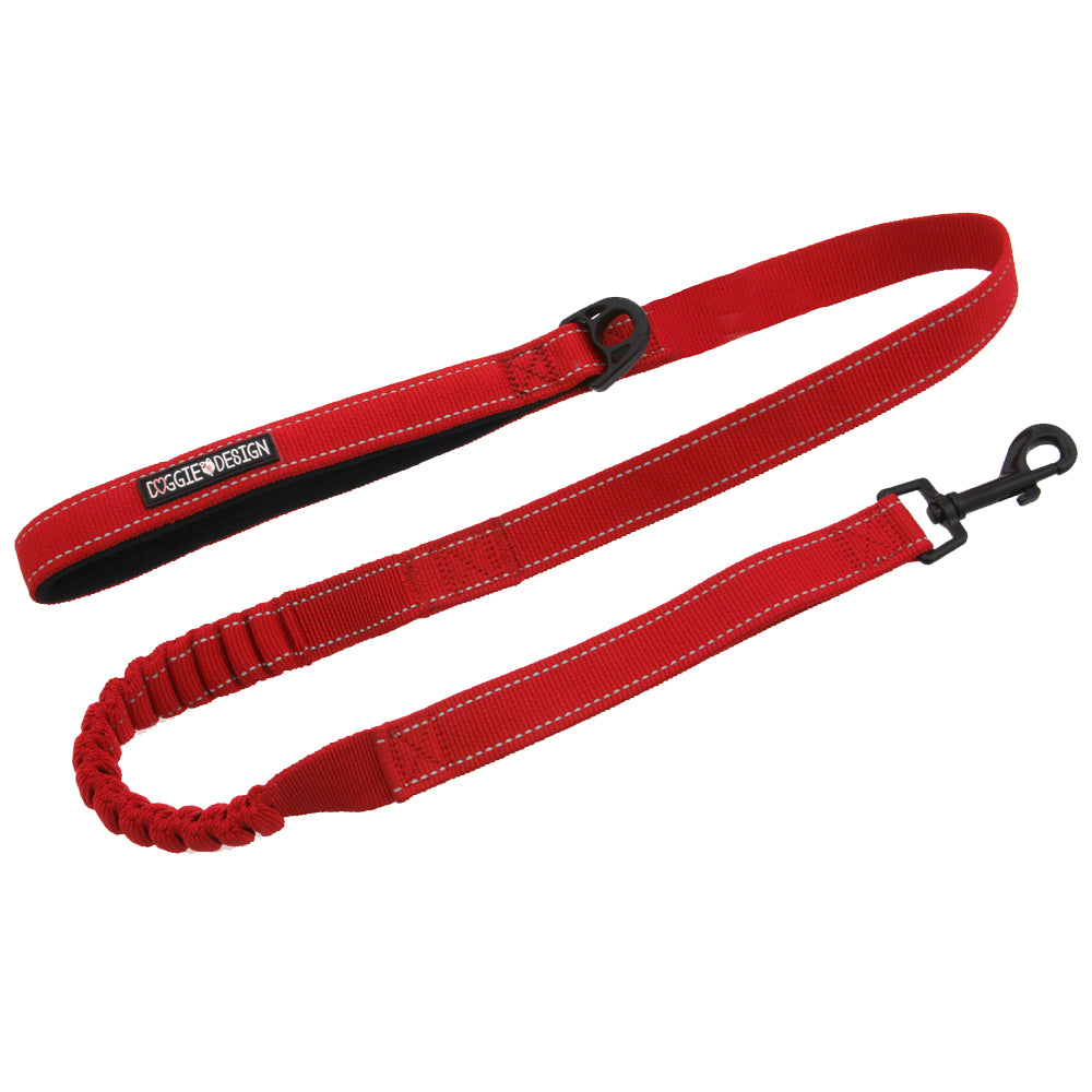 Doggie Design Soft Pull Traffic Dog Leash - Red