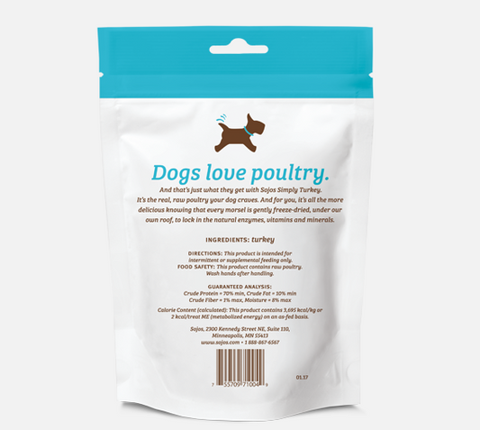 Sojos Simply Turkey Dog Treats, 4 Oz - 2 Pack