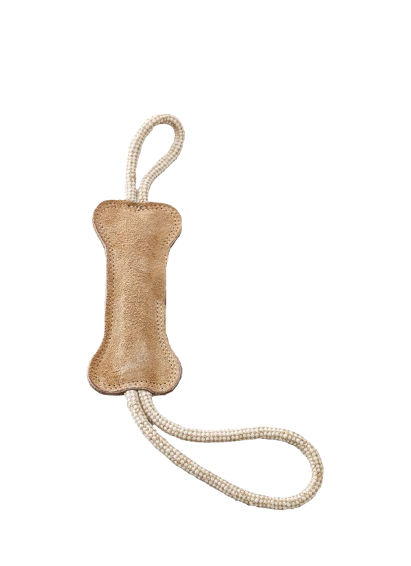 Spot Dura-Fused Leather Bone Tug Dog Toy - 18"