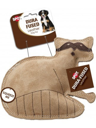 Spot Dura-Fused Leather Raccoon Dog Toy (8"x 7")