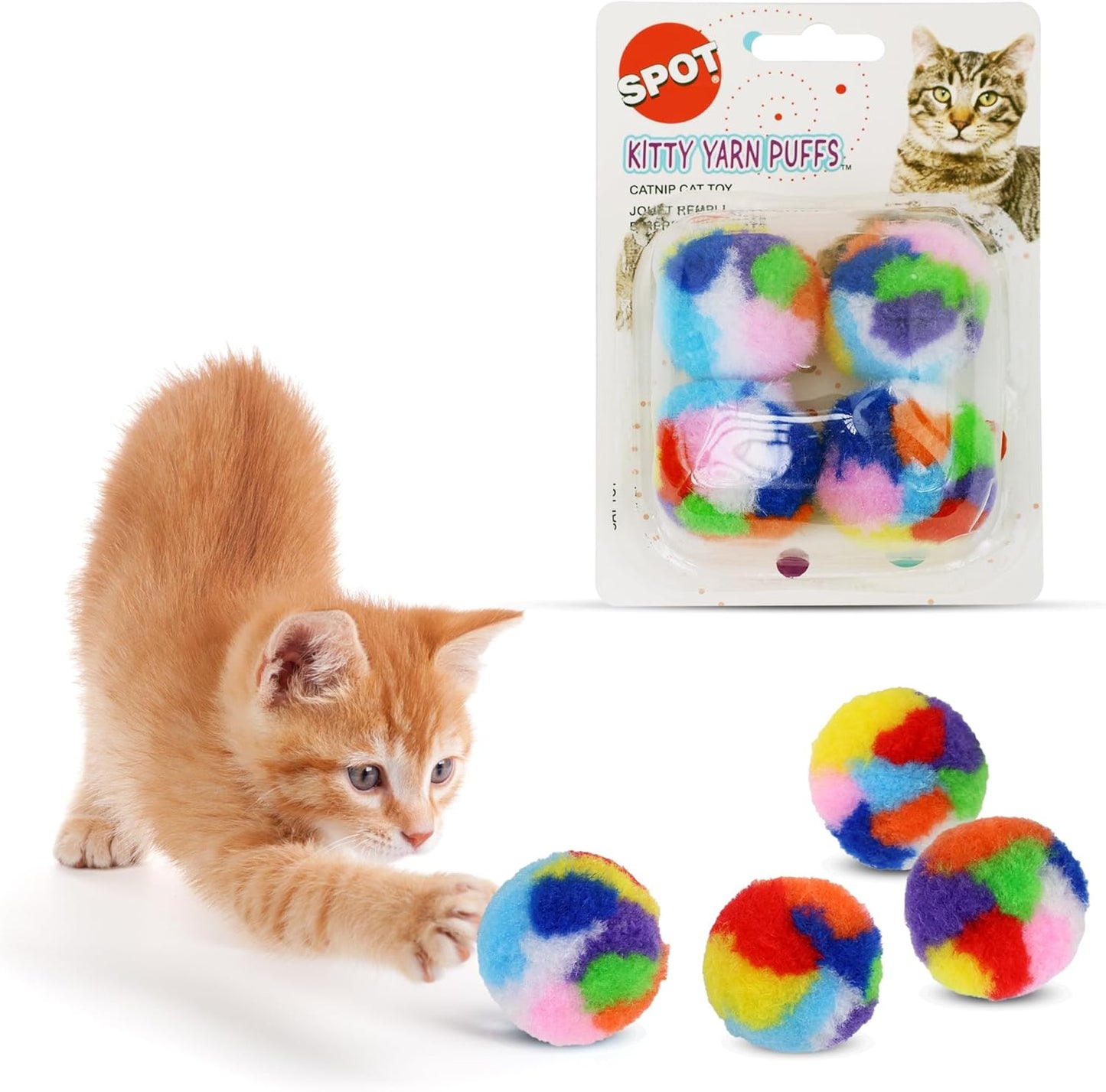 Spot Spotnips Yarn Puffballs Cat Toys 4 pack