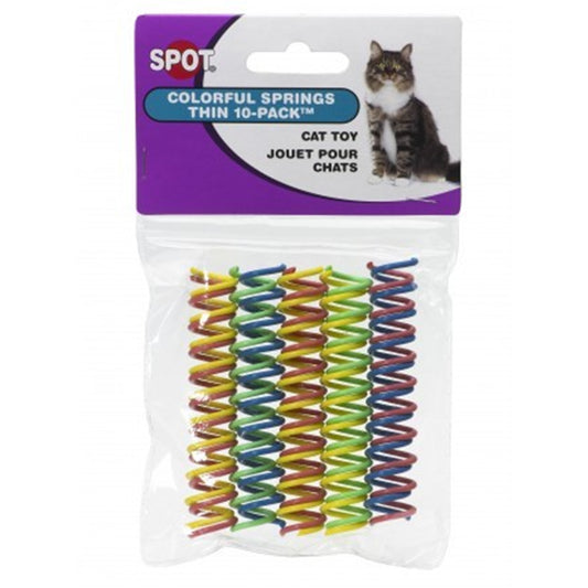 Spot Thin & Colorful Springs Cat Toy - 10 Pack