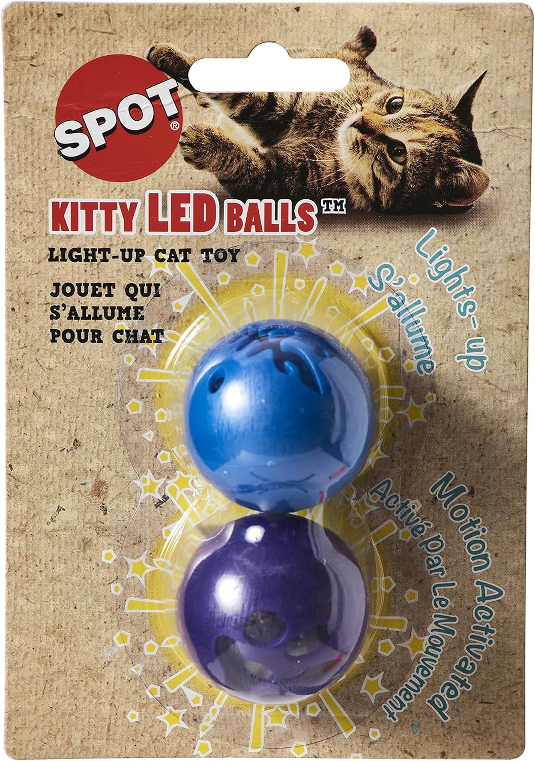 Spot Kitty LED Light Up Cat Toy Balls 2 pack