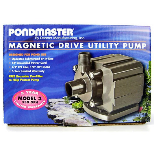 Pondmaster Pond-Mag Magnetic Drive Utility Pond Pump - Model 3.5 (350 GPH)- DS