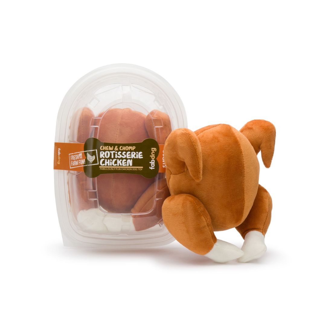 fabdog Foodie Rotisserie Chicken Super-squeaker Toy - Large