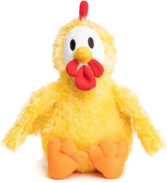 fabdog Fabtough Fluffies Squeaky Chicken Fun Plush Dog Toys - Large