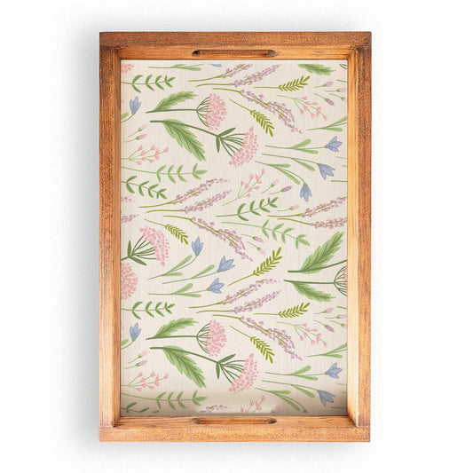 Rustic Marlin Spring Florals Welcome Wooden Serving Trays