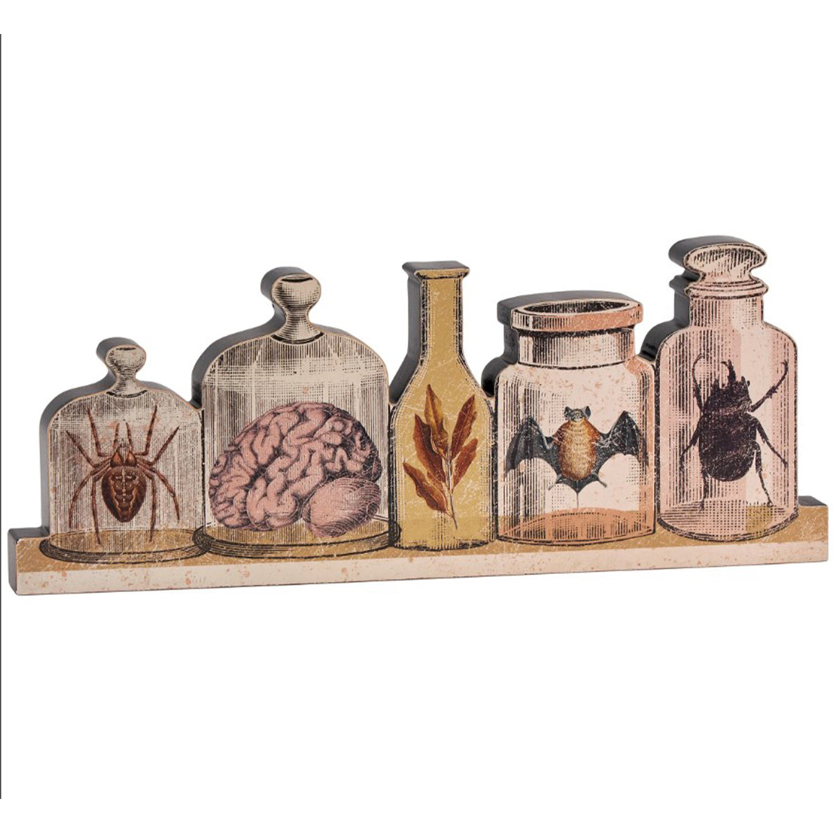 Primitives by Kathy Halloween Vintage Bottles Chunky Sitter