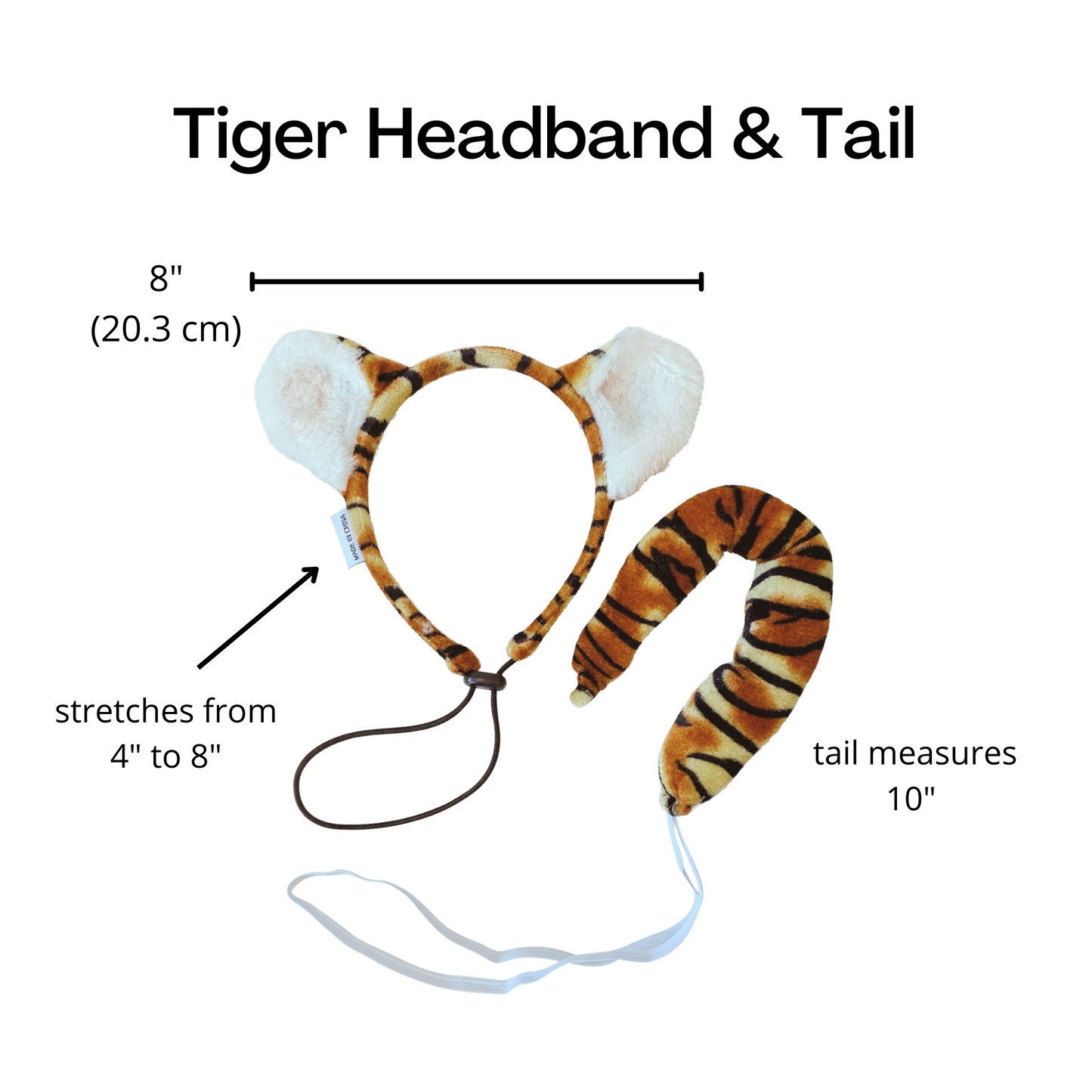 Midlee Tiger Dog Costume Headband & Tail- Large