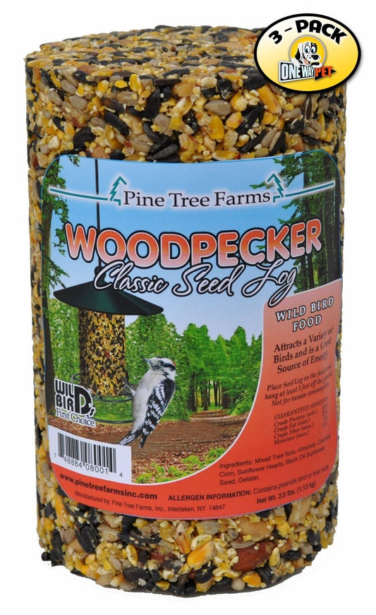 (Pack of 3) Pine Tree Farm Woodpecker Classic Seed Log, 40-Ounce