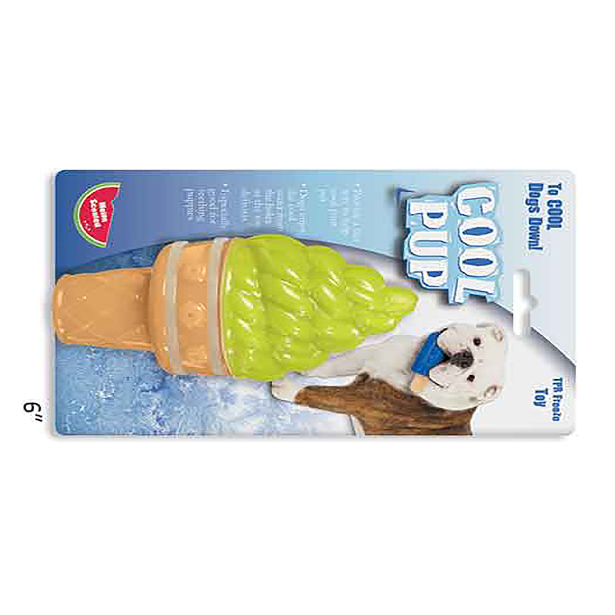 Cool Pup Toy Large Ice Cream Cone  Green -6"