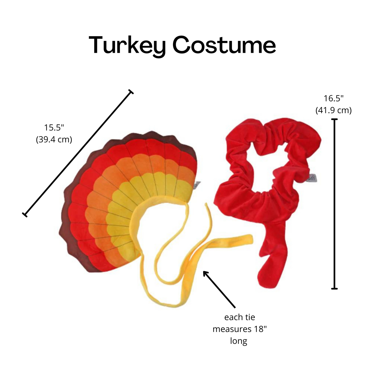 Midlee Turkey Beard & Tail Thanksgiving Dog Costume