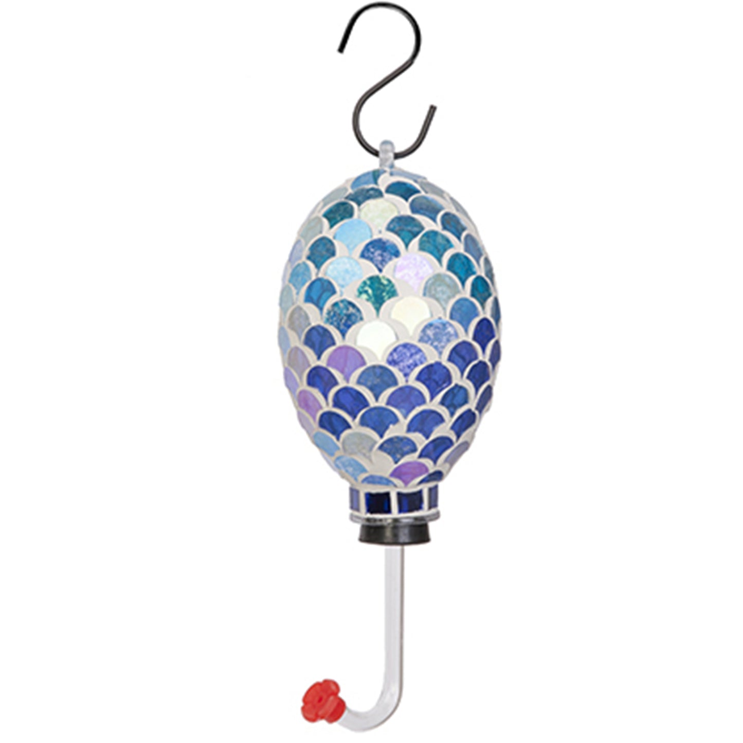 Woodlink Assorted Wild Bird Lovers Mosaic Glass Tile Oblong Shaped Hummingbird Feeder - 13 Ounces