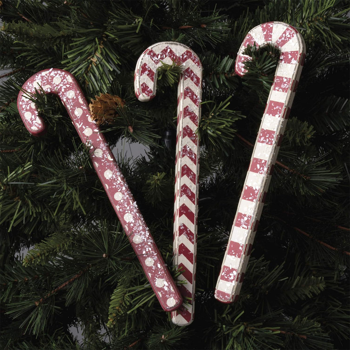 Primitives by Kathy Red Candy Canes - Set of 3