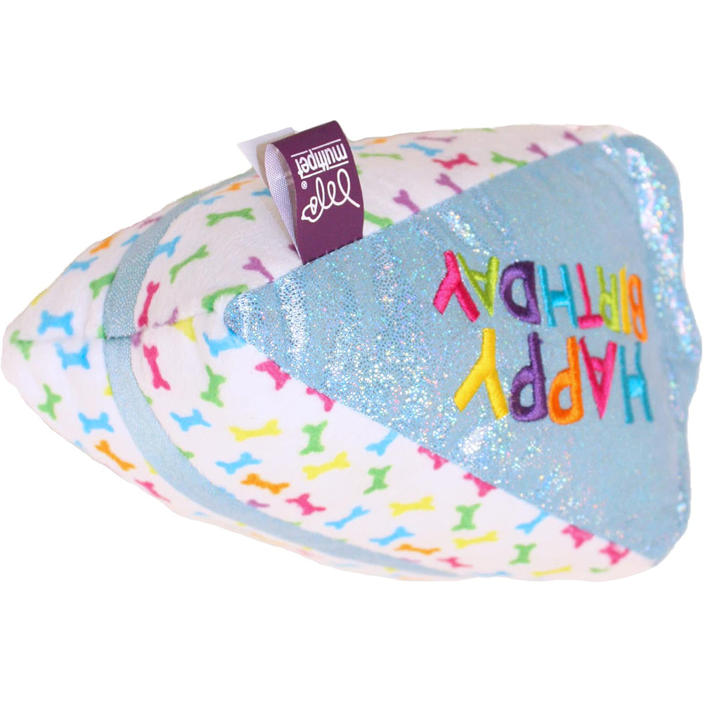 Multipet Birthday Cake Slice Dog Toy - Blue (6")