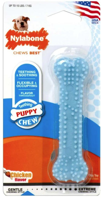 Nylabone Puppy Chew Dental Bone Chew Toy - Blue