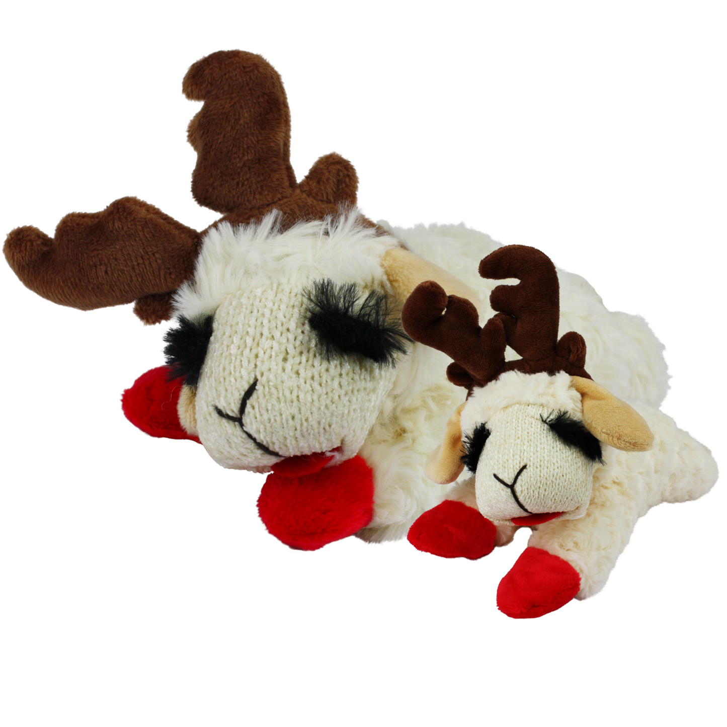 Multipet Holiday Lambchop with Antlers, 6 in, White