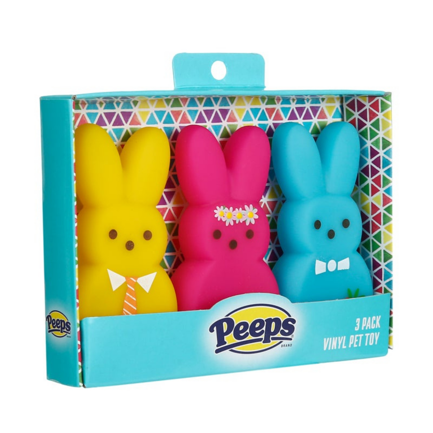 Peeps Easter Bunny Squeaky Vinyl Toy - 3 Pack