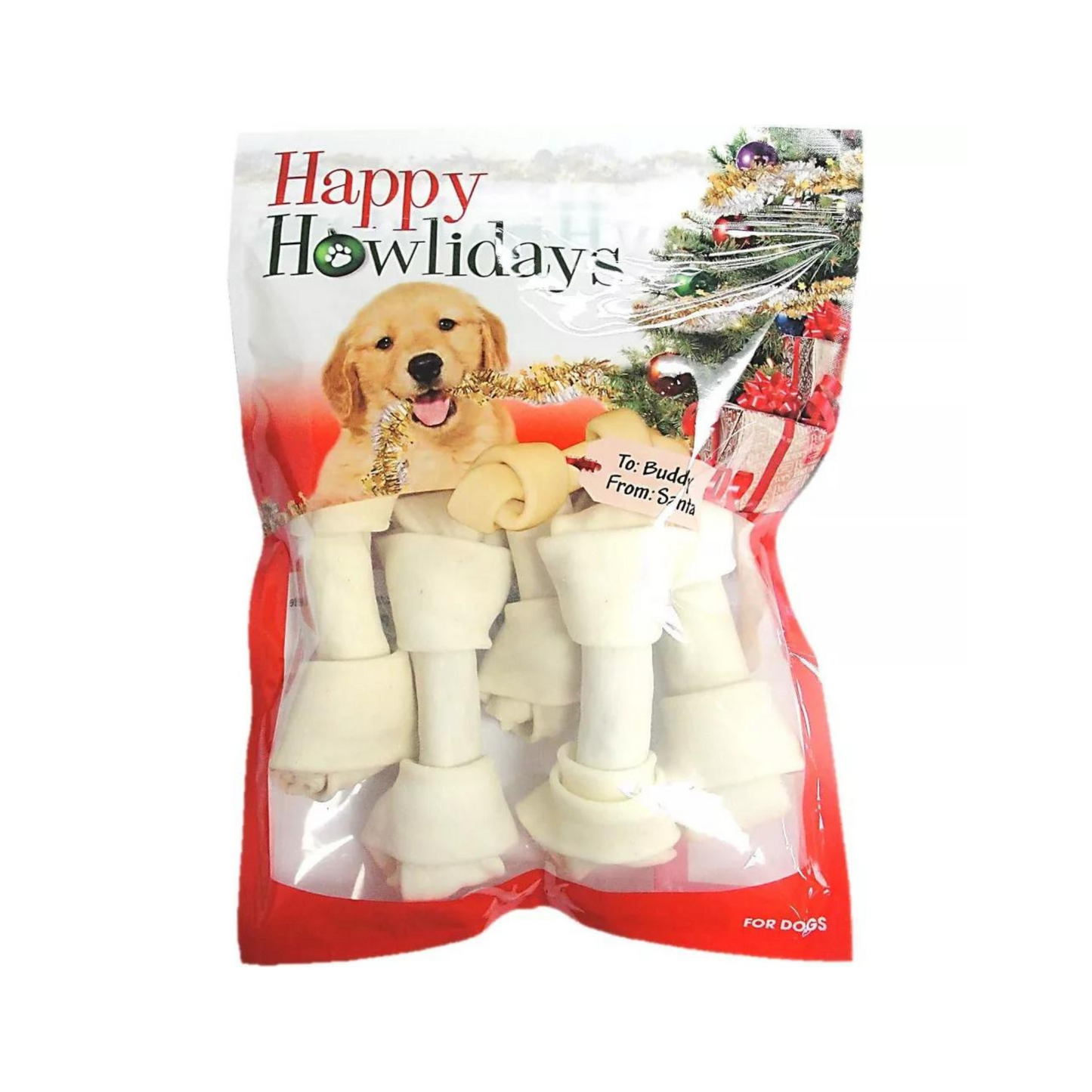 Pet Factory Happy Howlidays American Beefhide Bones 5pk 6-7"