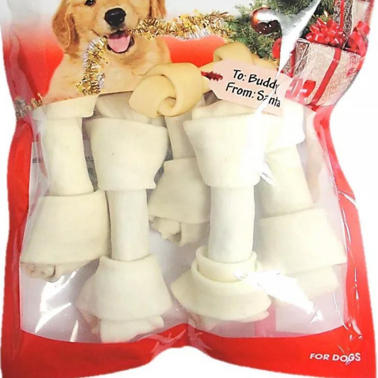 Pet Factory Happy Howlidays American Beefhide Bones 5pk 6-7"