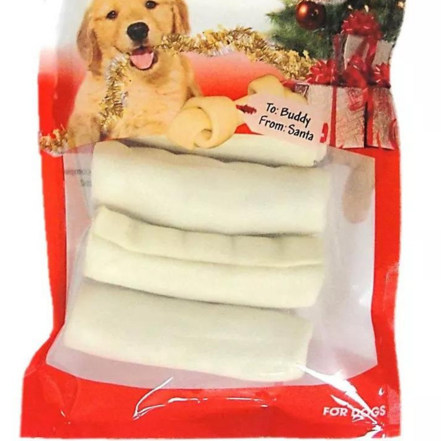 Pet Factory Happy Howlidays American Beefhide Rolls 6pk 4-5"