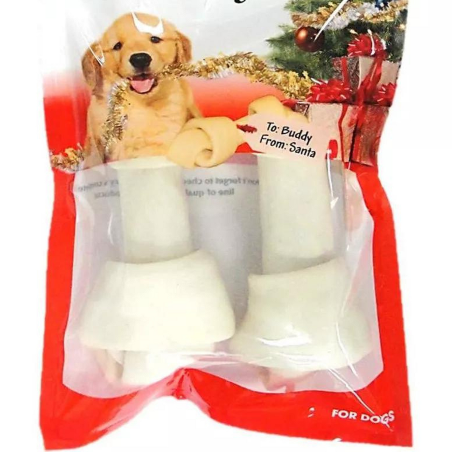 Pet Factory Happy Howlidays American Beefhide Dog Bones 2pk 6-7"