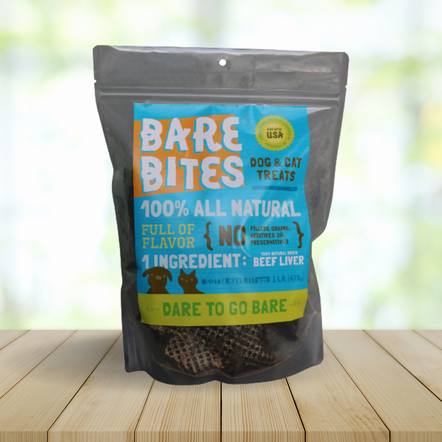 Bare Bites All Natural Dehydrated Beef Liver Dog Cat Treats (1 pound)