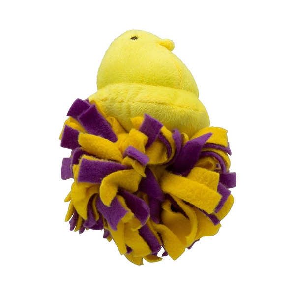 Peeps Fleece Bottom Plush Chick Squeaky Pet Toy (Yellow)