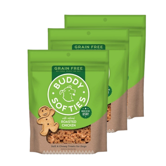 Buddy Biscuits Grain Free Soft & Chewy Chicken Dog Treats 5 oz Each, 3 Pack