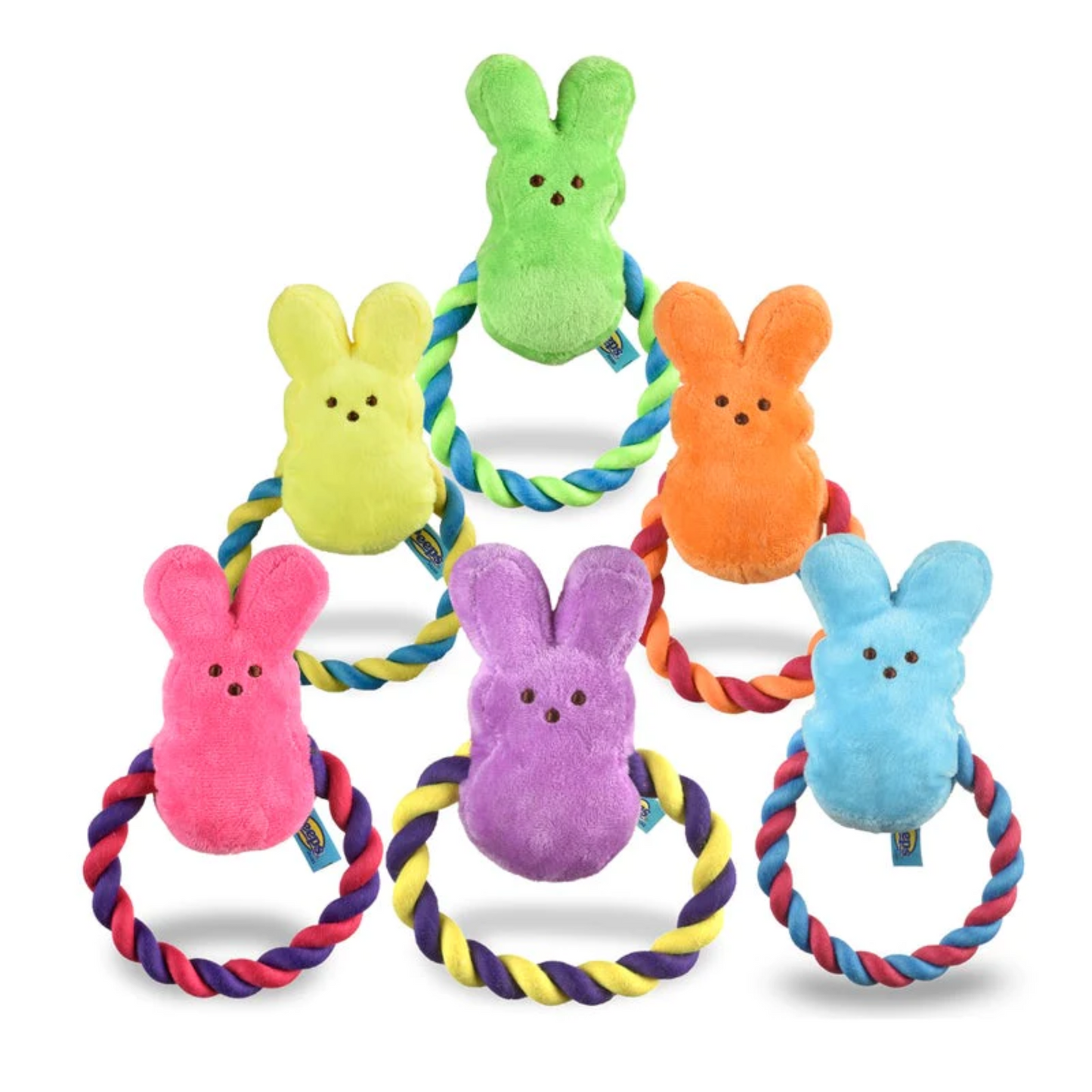 Peeps Squeaky Rope Dog Toy (Blue Bunny)