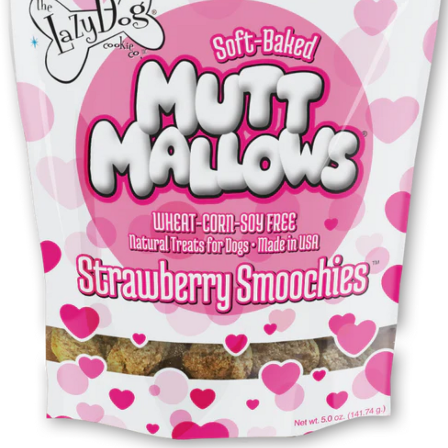 The Lazy Dog Cookie Co. Mutt Mallows Strawberry Smoochies, 5 oz.