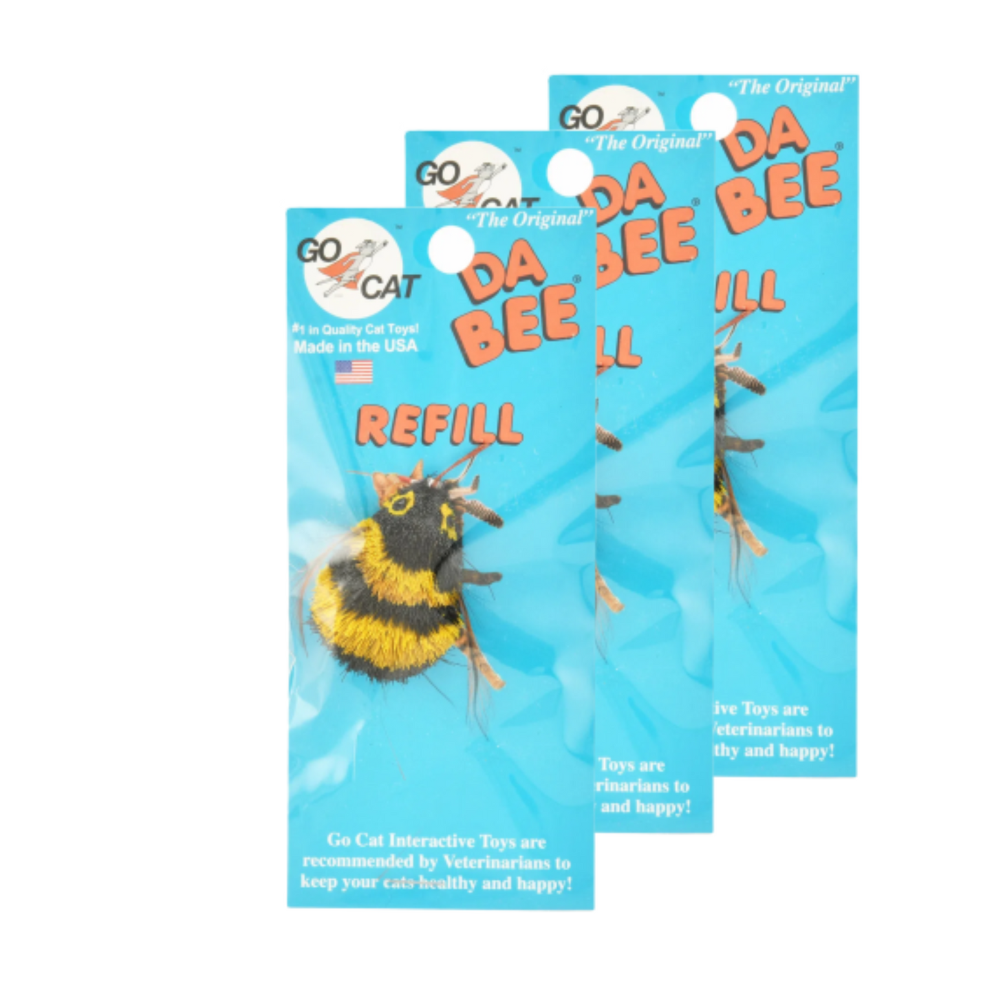 GoCat Catcher Refill Da Bee Cat Toy- 3 Pack