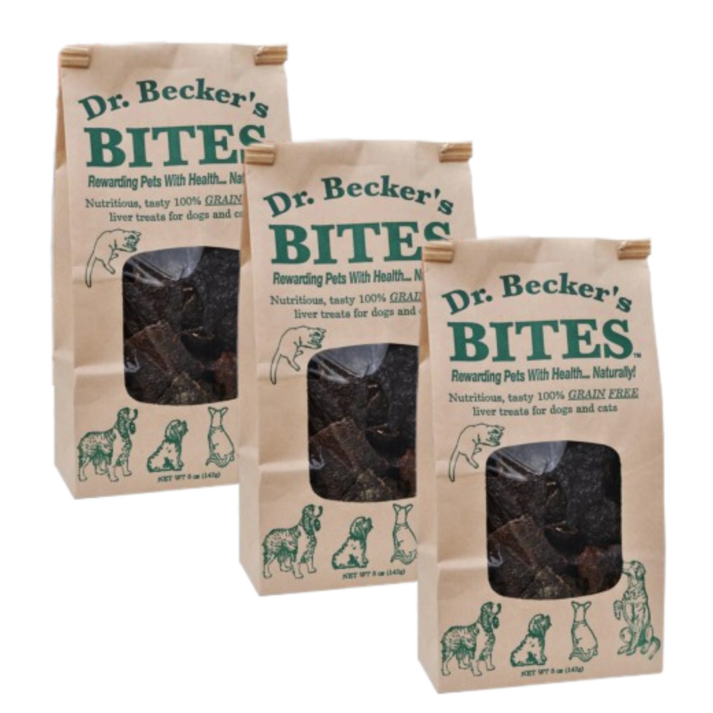 Dr. Becker's Bites Grain Free Treats For Dogs & Cats, 3 Packs