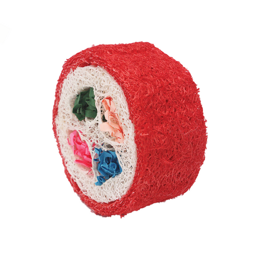 AE Cage Company Nibbles Deluxe Sushi Roll Loofah Chew Toy - DS