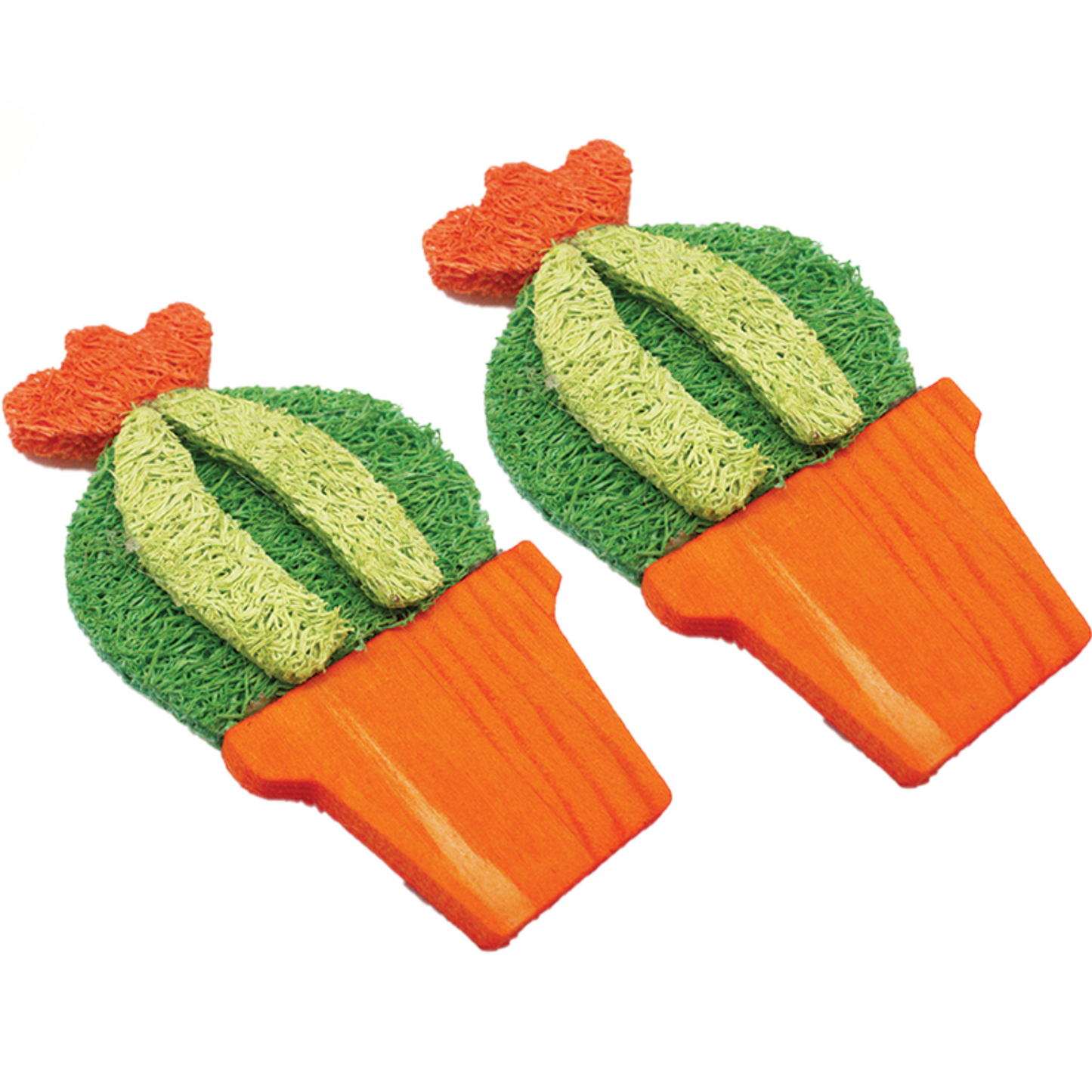 AE Cage Company Nibbles Barrel Cactus Loofah Chew Toy with Wood - 2 count