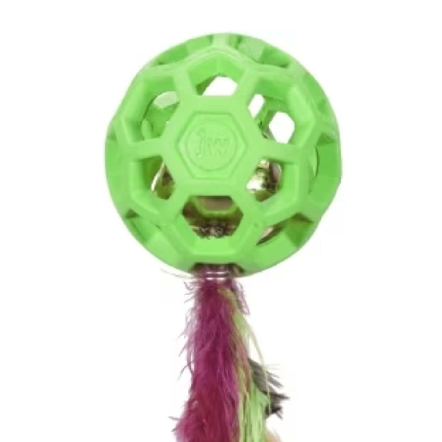 JW Pet Cataction Feather Ball Toy With Bell Interactive Cat Toy