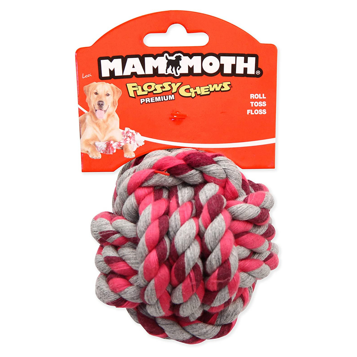 Mammoth Cottonblend Monkey Fist Ball Flossy Dog Toy 3.75" Small