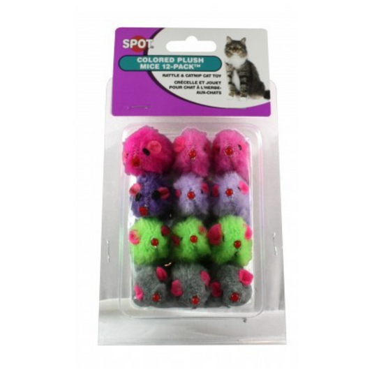 Spot Colored Fur Mice Cat Toys - DS