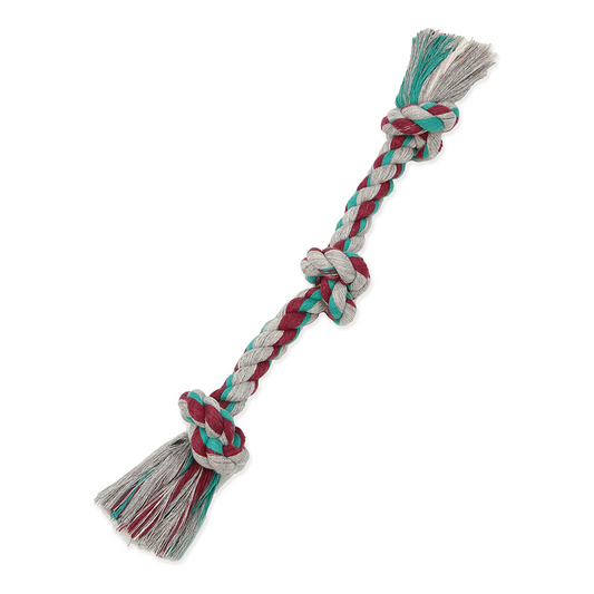 Flossy Chews Colored 3 Knot Tug Rope - DS