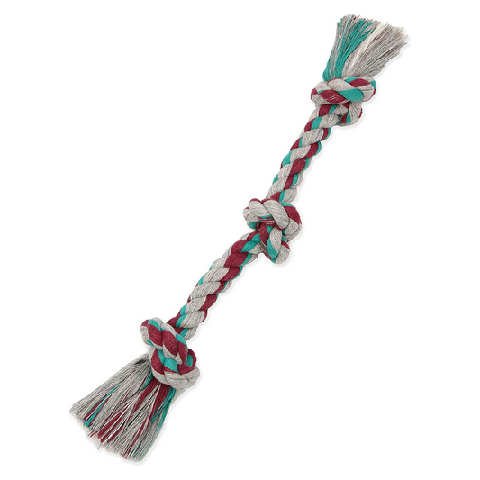 Flossy Chews Colored 3 Knot Tug Rope - DS