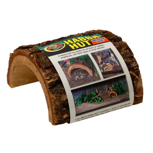 Zoo Med Habba Hut Natural Half Log with Bark Shelter - Extra Large - DS